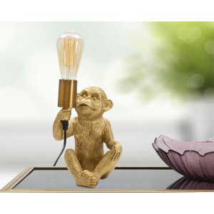 Mauro Ferretti lampada da tavolo monkey E27 17x14,5x25 cm oro