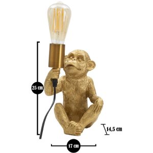 Mauro Ferretti lampada da tavolo monkey E27 17x14,5x25 cm oro