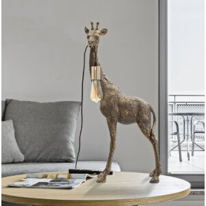 Mauro Ferretti lampada da tavolo Giraffe E27 40x22x80 cm oro antico