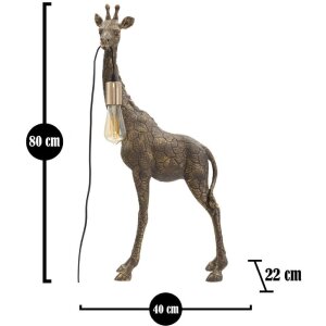 Mauro Ferretti lampada da tavolo Giraffe E27 40x22x80 cm oro antico