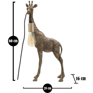 Mauro Ferretti lampada da tavolo Giraffe E27 28x16x60 cm oro antico