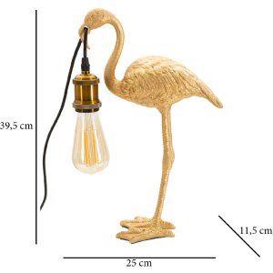 Mauro Ferretti lampada da tavolo Flamingo E27 13x11,5x39,5 cm oro