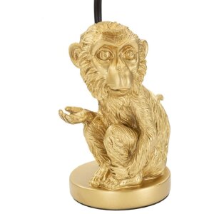 Mauro Ferretti lampada da tavolo Scimmia seduta E27 Ø 20x51,5 cm oro nero