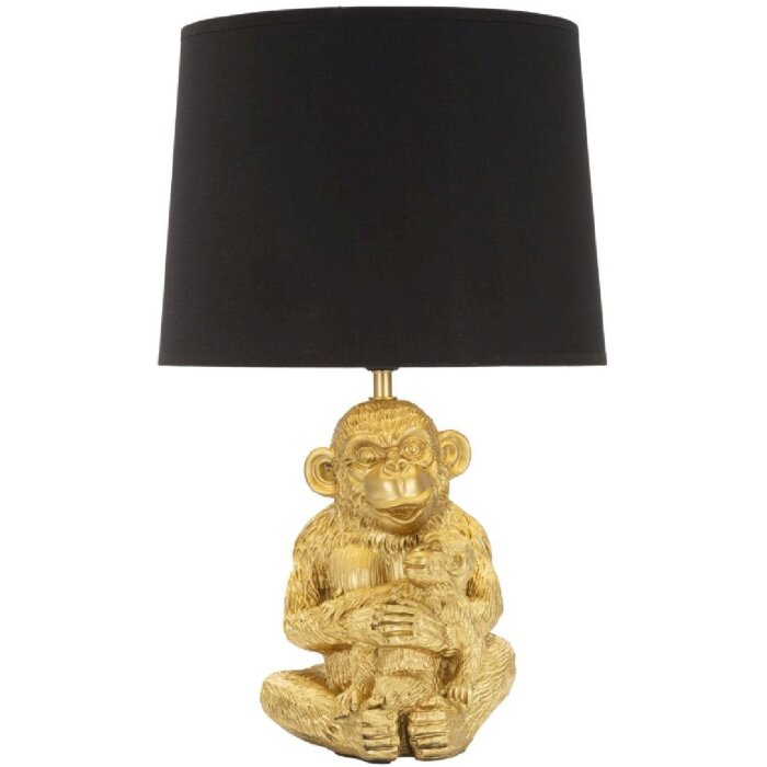 Mauro Ferretti lampada da tavolo scimmia mamma E27 Ø 30x49 cm oro nero