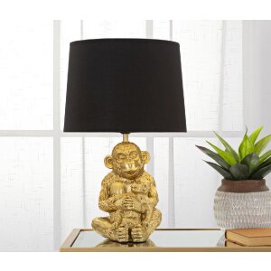 Mauro Ferretti lampada da tavolo scimmia mamma E27 Ø 30x49 cm oro nero