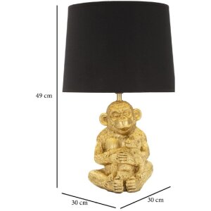 Mauro Ferretti lampada da tavolo scimmia mamma E27 Ø 30x49 cm oro nero