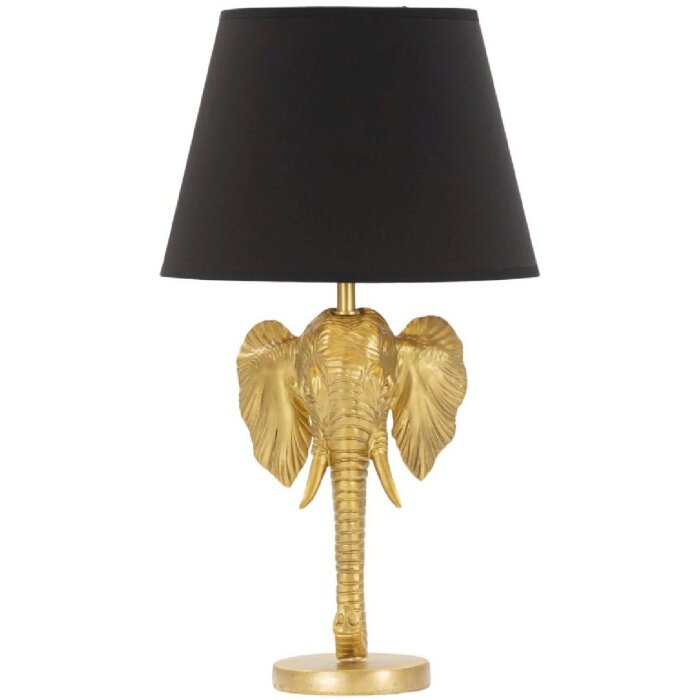 Mauro Ferretti lampada da tavolo elefante E27 Ø 32x59 cm oro nero