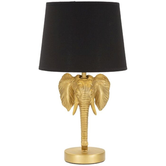 Mauro Ferretti lampada da tavolo elefante E27 Ø 25x43 cm oro nero