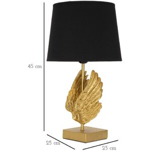 Mauro Ferretti lampada da tavolo ala E27 Ø 25x45 cm oro nero