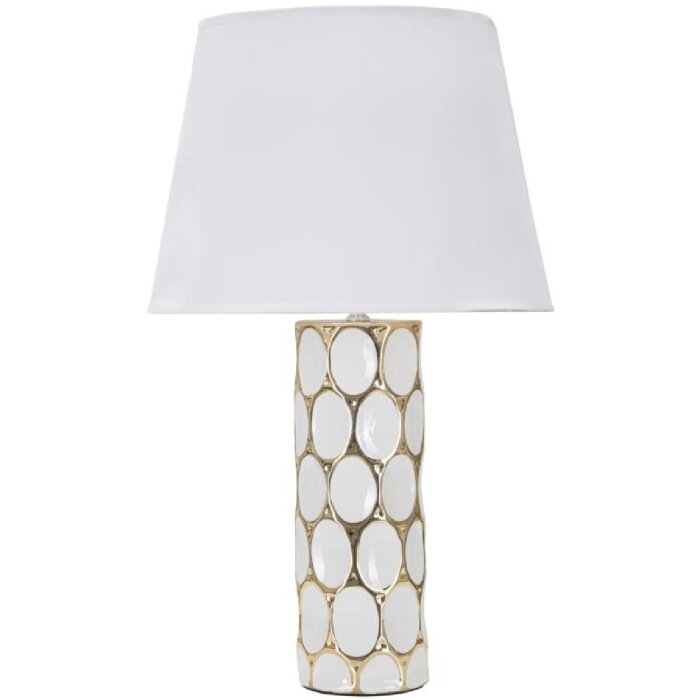 Mauro Ferretti lampada da tavolo Glam Carv E27 Ø 34,5x56 cm oro bianco