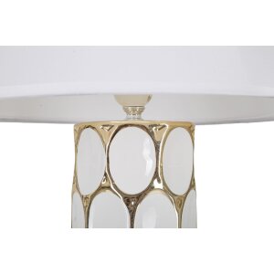Mauro Ferretti lampada da tavolo Glam Carv E27 Ø 34,5x56 cm oro bianco