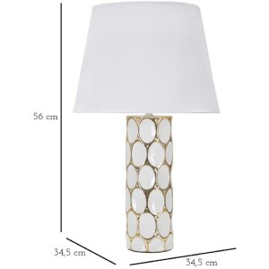 Mauro Ferretti lampada da tavolo Glam Carv E27 Ø 34,5x56 cm oro bianco