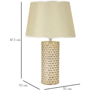 Mauro Ferretti lampada da tavolo Glam Gold E27 Ø 30x47,5 cm bianco oro