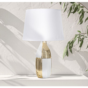 Mauro Ferretti lampada da tavolo Glam Line E27 Ø 33x54 cm oro bianco