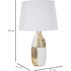 Mauro Ferretti lampada da tavolo Glam Line E27 Ø 33x54 cm oro bianco