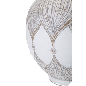 Mauro Ferretti lampada da tavolo Atene E27 Ø 38x59 cm bianco lavato marrone