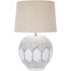 Mauro Ferretti lampada da tavolo Atene E27 Ø 38x59 cm bianco lavato marrone