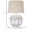 Mauro Ferretti lampada da tavolo Atene E27 Ø 38x59 cm bianco lavato marrone