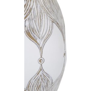 Mauro Ferretti lampada da tavolo Atene ovale E27 Ø 38x67 cm bianco lavato marrone