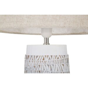Mauro Ferretti lampada da tavolo Nairobi E27 Ø 35x60,5 cm bianco lavato marrone