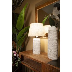 Mauro Ferretti lampada da tavolo Nairobi E27 Ø 35x60,5 cm bianco lavato marrone