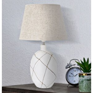 Mauro Ferretti lampada da tavolo linee E27 Ø 35x60 cm bianco lavato
