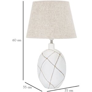 Mauro Ferretti lampada da tavolo linee E27 Ø 35x60 cm bianco lavato