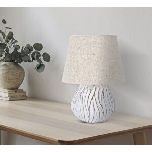 Mauro Ferretti lampada da tavolo Honduras E27 Ø 35x48 cm bianco lavato