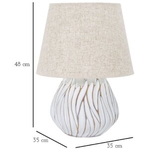 Mauro Ferretti lampada da tavolo Honduras E27 Ø 35x48 cm bianco lavato