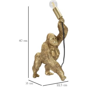 Mauro Ferretti Gorilla lampada da tavolo E14 22,5x16x40 cm oro