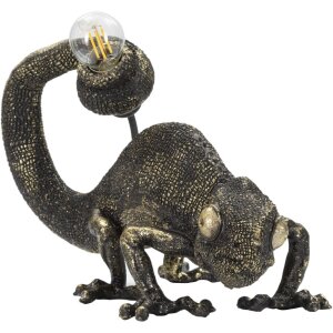 Mauro Ferretti lampada da tavolo lucertola E14 37,5x16,5x22 cm nero oro