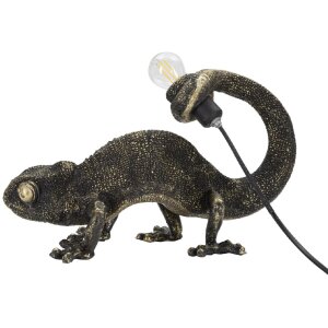 Mauro Ferretti lampada da tavolo lucertola E14 37,5x16,5x22 cm nero oro