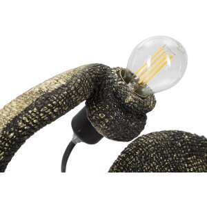 Mauro Ferretti lampada da tavolo lucertola E14 37,5x16,5x22 cm nero oro