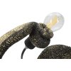 Mauro Ferretti lampada da tavolo lucertola E14 37,5x16,5x22 cm nero oro