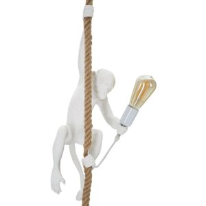 Mauro Ferretti plafoniera monkey E27 Ø 27x32x60 cm bianco marrone
