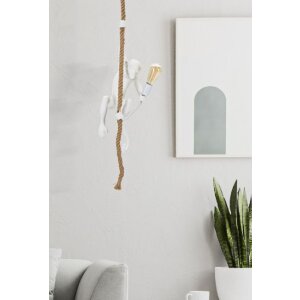 Mauro Ferretti plafoniera monkey E27 Ø 27x32x60 cm bianco marrone