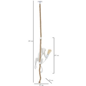 Mauro Ferretti plafoniera monkey E27 Ø 27x32x60 cm bianco marrone