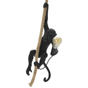 Mauro Ferretti plafoniera monkey E27 Ø 27x32x60 cm nero marrone