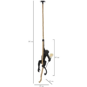 Mauro Ferretti plafoniera monkey E27 Ø 27x32x60 cm nero marrone