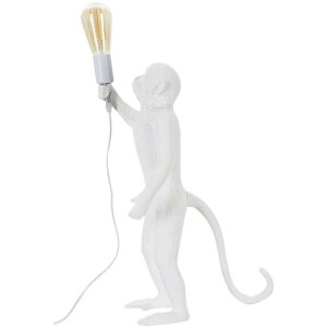 Mauro Ferretti lampada da tavolo monkey E27 Ø 26x34x55 cm bianco