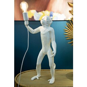 Mauro Ferretti lampada da tavolo monkey E27 Ø 26x34x55 cm bianco