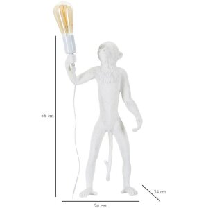 Mauro Ferretti lampada da tavolo monkey E27 Ø 26x34x55 cm bianco