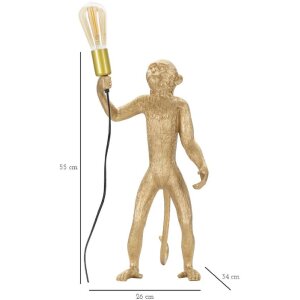 Mauro Ferretti lampada da tavolo monkey E27 Ø 26x34x55 cm oro