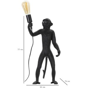 Mauro Ferretti lampada da tavolo monkey E27 Ø 26x34x55 cm nero