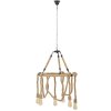 Mauro Ferretti plafoniera cerchio in corda 6 luci E27 Ø 64x90 cm marrone nero