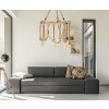 Mauro Ferretti plafoniera cerchio in corda 6 luci E27 Ø 64x90 cm marrone nero