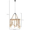 Mauro Ferretti plafoniera cerchio in corda 6 luci E27 Ø 64x90 cm marrone nero