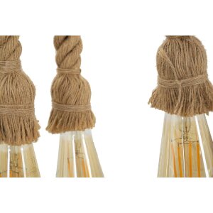 Mauro Ferretti plafoniera corda di bambù 6 luci E27 80x15x120 cm marrone