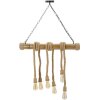 Mauro Ferretti plafoniera corda di bambù 6 luci E27 80x15x120 cm marrone