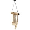 Mauro Ferretti plafoniera corda di bambù 6 luci E27 80x15x120 cm marrone